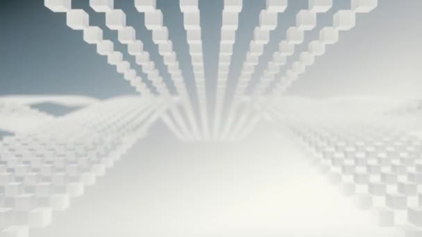 Stripes Van Witte Deeltjes Bewegen Golven Abstracte Oneindige Naadloze Lus — Stockvideo