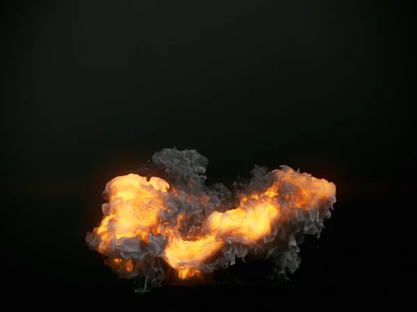 爆炸与神奇的浓烟隔离在黑暗的背景图形设计 摘要背景 光的效果 3D渲染数字图像 — 图库照片