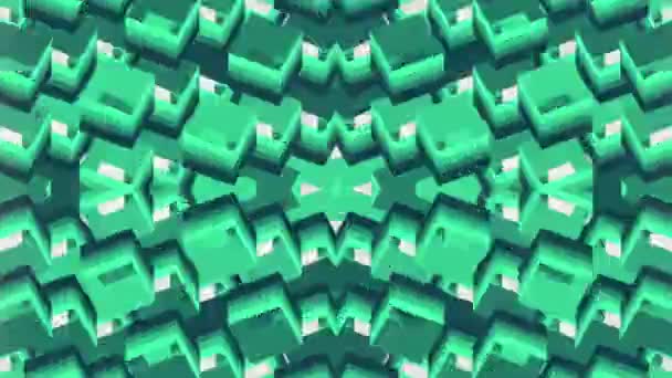 Animación Bucle Digital Sin Costuras Grupo Cubos Verdes Con Gradiente — Vídeo de stock