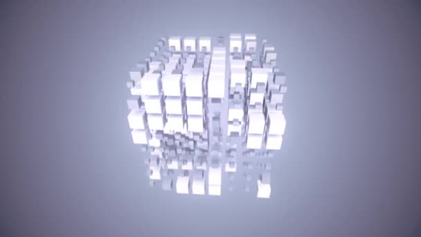 Бесконечный Бесшовный Цикл Анимации Квадратных Блоков Цифровой Фон Абстрактный Геометрический — стоковое видео