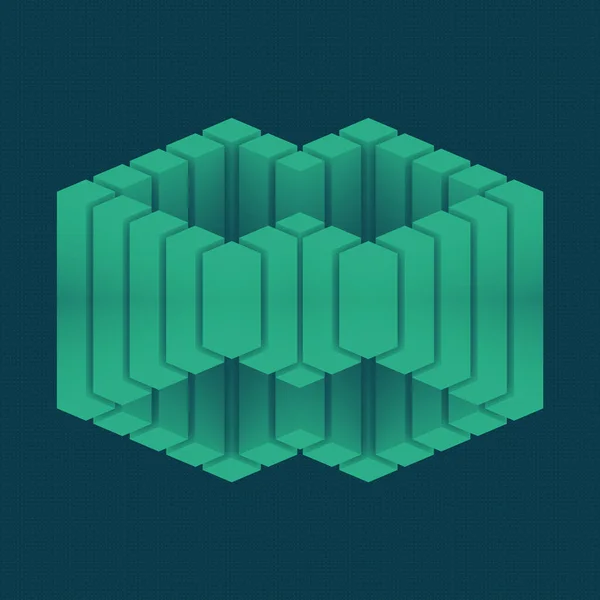 Abstrakt Futuristisk Trendy Mørkegrønn Bakgrunn Med Digital Illustrasjon Rektangulære Geometriske – stockfoto