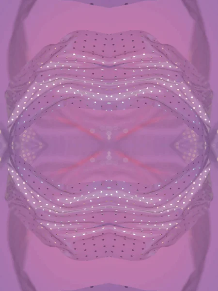 Futuristisk Symmetrisk Mønster Flytende Strimler Gjennomsiktig Plast Med Glitrende Polka – stockfoto