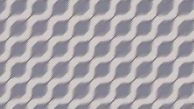 Açık gri bir arkaplanda tekrarlayan beyaz geometrik bir desenin dijital, dikişsiz döngü animasyonu. 3D görüntüleme. 4K, Ultra HD çözünürlüğü