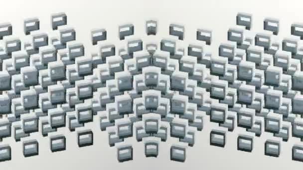 Abstrakte Symmetrie Nahtlose Schleifenanimation Einer Würfelgruppe Generative Kunst Isometrische Projektion — Stockvideo