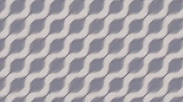 Açık Gri Bir Arkaplanda Tekrarlayan Beyaz Geometrik Bir Desenin Dijital — Stok video