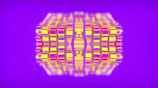 Eindeloze Naadloze Lus Animatie Van Veelkleurige Psychedelische Driedimensionale Caleidoscopische Patroon — Stockvideo