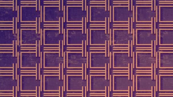 Composición Abstracta Formas Geométricas Movimiento Color Naranja Sobre Fondo Púrpura — Vídeo de stock