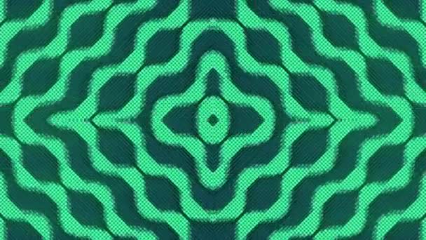 Eindeloze Naadloze Lus Animatie Van Bewegend Groen Geometrisch Patroon Digitale — Stockvideo