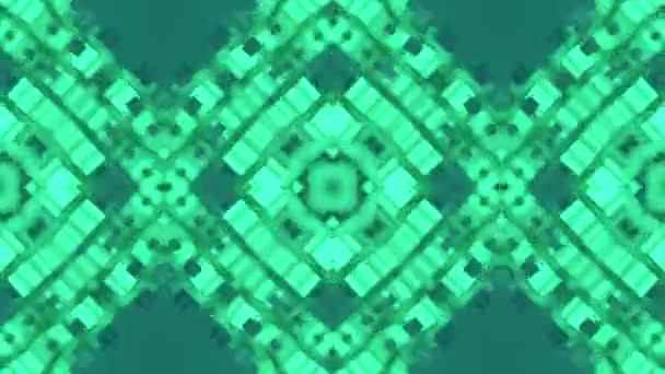 光緑の長方形幾何学形状のケルドーの抽象的なアニメーションパターンを移動する デジタルシームレスループアニメーションの背景 3Dレンダリング Hd解像度について — ストック動画