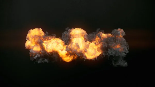 Sehr Realistische Feuerexplosionen Mit Dunklem Rauch Kunst Hintergrund Darstellung Digitaler — Stockfoto