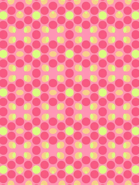 Illustrazione Digitale Astratta Motivo Piatto Sfere Verdi Rosa Sfondo Rosa — Foto Stock