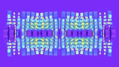 Renkli kristal dikdörtgen blokların soyut dikişsiz döngü animasyonu. Geometrik soyut sanat dijital arka planı. 3D görüntüleme. HD çözünürlüğü