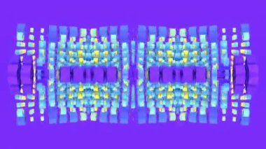 Renkli kristal dikdörtgen blokların soyut dikişsiz döngü animasyonu. Geometrik soyut sanat dijital arka planı. 3D görüntüleme. HD çözünürlüğü