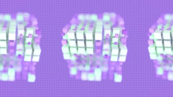 抽象的矩形块无缝循环动画 带有彩色方块形状的移动模式 实地效果的深度 数字背景 3D渲染 房屋署决议 — 图库视频影像