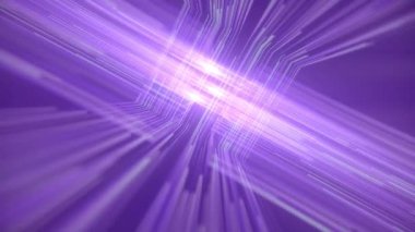 Mor arkaplanda ışık akışı. Dijital sanat. Soyut bir şekilde 3d biçimlendirme deseni. Dijital dikişsiz döngü animasyonu. 4K, Ultra HD çözünürlüğü