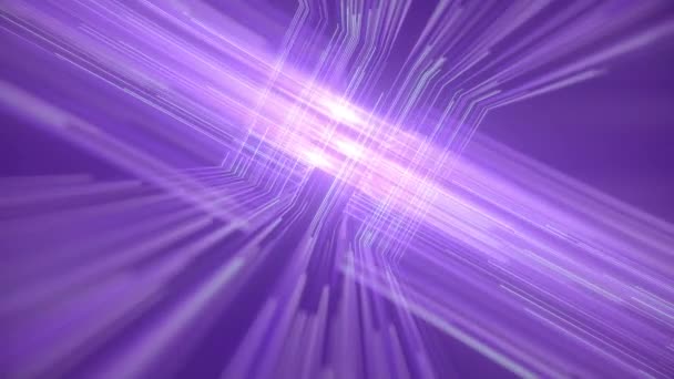 Світлових Потоків Фіолетовому Фоні Цифрове Мистецтво Візерунок Візуалізації Абстрактному Стилі — стокове відео