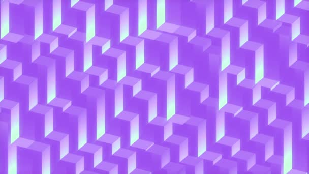 Trendige Und Stilvolle Abstrakte Geometrische Hintergrund Mit Animierten Neonfarbenen Rechteckigen — Stockvideo