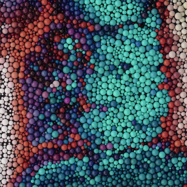 Потоки Разноцветных Сферических Частиц Геометрический Абстрактный Фон Современный Дизайн Рендеринг — стоковое фото