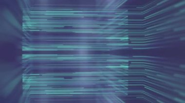 Parlak bilgisayar tarafından üretilen dijital mavi ışık akımlarının kusursuz döngü animasyonuna sahip gelecekçi dijital arkaplan. Modern tasarım. 3D görüntüleme. HD çözünürlüğü