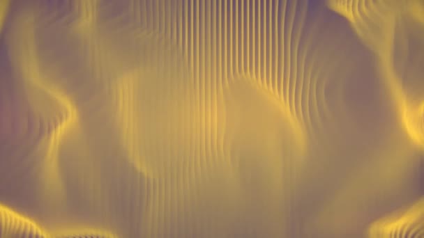 3D渲染数字动画的波浪形表面在黄紫色的颜色 现代的 反映了抽象艺术和设计风格的当前趋势 超高清分辨率 — 图库视频影像