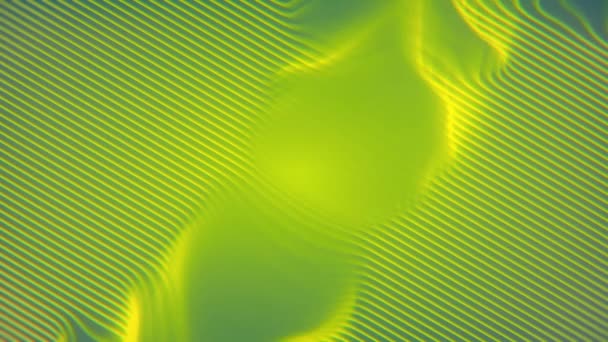 Groen Geel Abstract Golfpatroon Een Dynamische Compositie Futuristische Achtergrond Weergave — Stockvideo