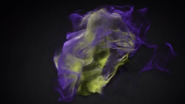 Magico Viola Giallo Fuoco Vortice Sfondo Scuro Stile Moderno Colorato — Video Stock