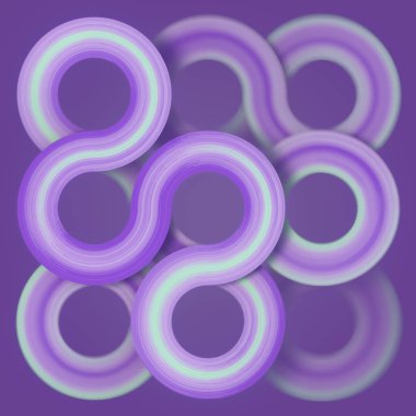 Mor yuvarlak desenli, koyu mor arkaplanlı yakın plan. Üretken sanat. Fütürist bir kavram. 3d dijital resimleme