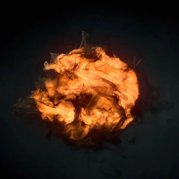 Parlak Turuncu Renkte Sarımsı Tonlarda Büyük Ateşli Bir Patlamayla Lik — Stok fotoğraf
