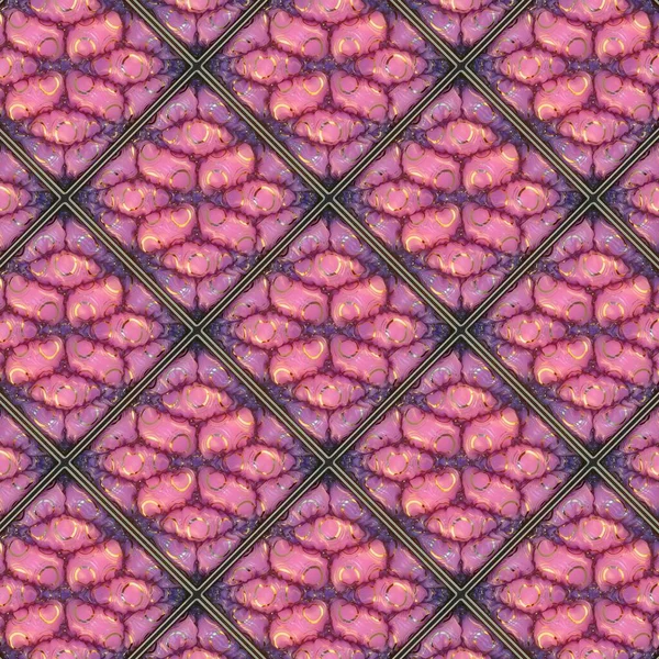 正方形のグリッドに配置されたピンクの膨脹可能なクッションのパターン 視覚的に興味深くダイナミックなデザイン 明るい対照的な背景 3Dレンダリングデジタルイラスト — ストック写真