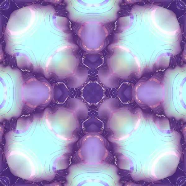紫青の幾何学的な対称的な金属の円のパターンは膨脹可能な表面にイラストの優雅さおよび洗練を与えます 3Dレンダリング — ストック写真