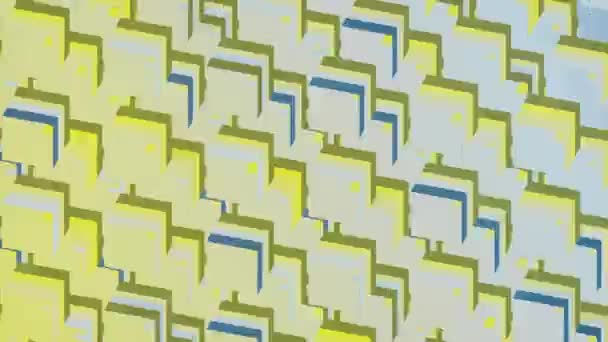 Flat Art Achtergrond Met Complexe Patronen Van Eenvoudige Geometrische Vormen — Stockvideo