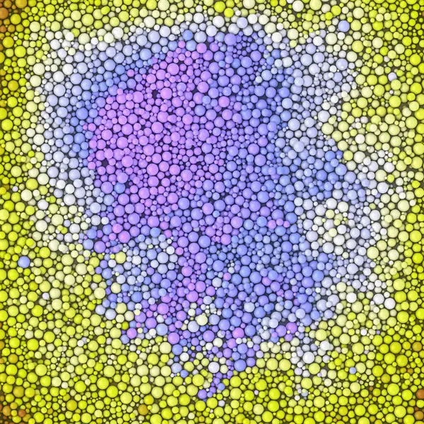 多色球状粒子的模式 3D渲染数字图像背景 摘要封面设计 — 图库照片