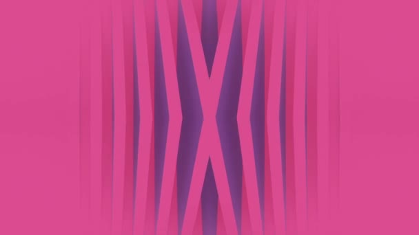 数字无缝循环动画的抽象粉红色和紫色的X形几何图案 3D渲染 超高清分辨率 — 图库视频影像