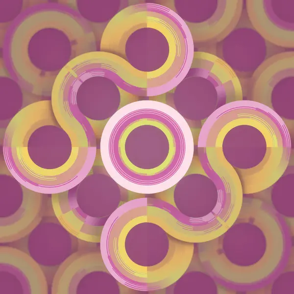 Colorful Abstract Design Resembles Flower Made Circles Eye Catching Pattern — Stock Photo, Image