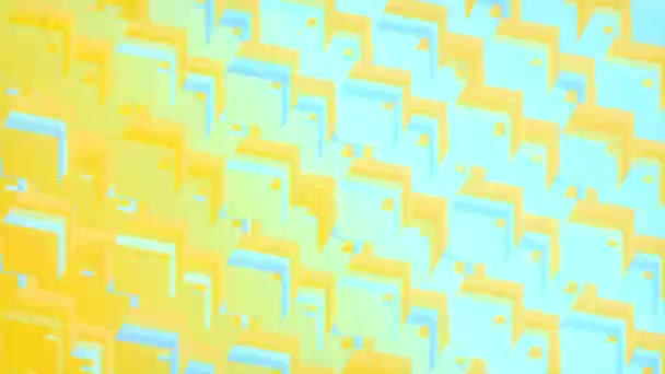 Composición Abstracta Cuadrados Sobre Fondo Amarillo Azul Brillante Arte Generativo — Vídeos de Stock