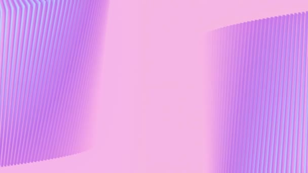 具有紫色和粉色梯度的矩形几何形状在粉色背景上的数字无缝环路动画 视觉上有趣和动态的作文 3D渲染4K — 图库视频影像