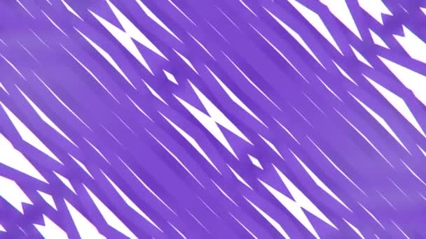 一个有趣的动态的组成与紫色和白色条纹图案 创造了一个引人注目的对比和深度的感觉 数字无缝循环动画 3D渲染4K超高清 — 图库视频影像