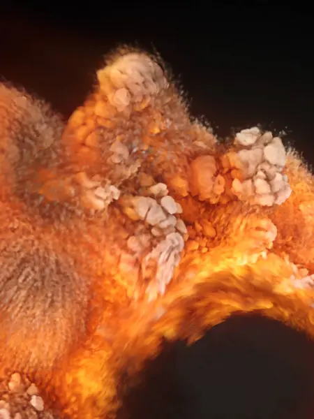 巨大的火浪与橙色 黄色的火焰漩涡 未来主义概念 3D渲染数字图像 — 图库照片