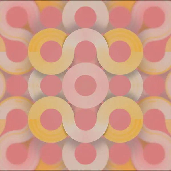 Desain Abstrak Berwarna Dengan Pola Lingkaran Dan Busur Yang Saling — Stok Foto