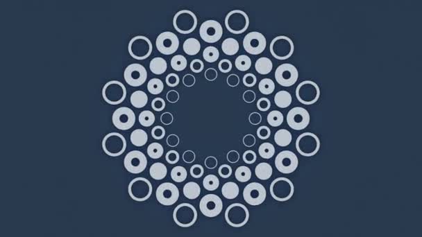Fondo Azul Con Patrón Muchos Círculos Blancos Pequeños Diseño Visualmente — Vídeos de Stock
