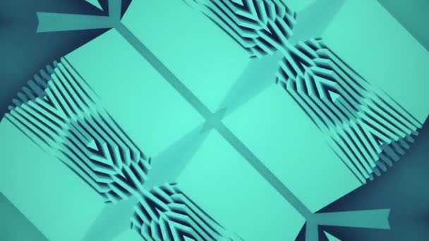 蓝色的运动几何图案由一系列相互关联的形状组成 形成了视觉上复杂而复杂的设计 数字无缝循环动画 3D渲染 超高清分辨率 — 图库视频影像