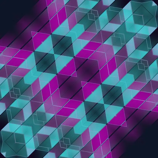 Digitaalinen Kuva Mosaiikki Kuvio Violetti Sininen Abstrakti Tyyli Monimutkainen Muotoilu — kuvapankkivalokuva
