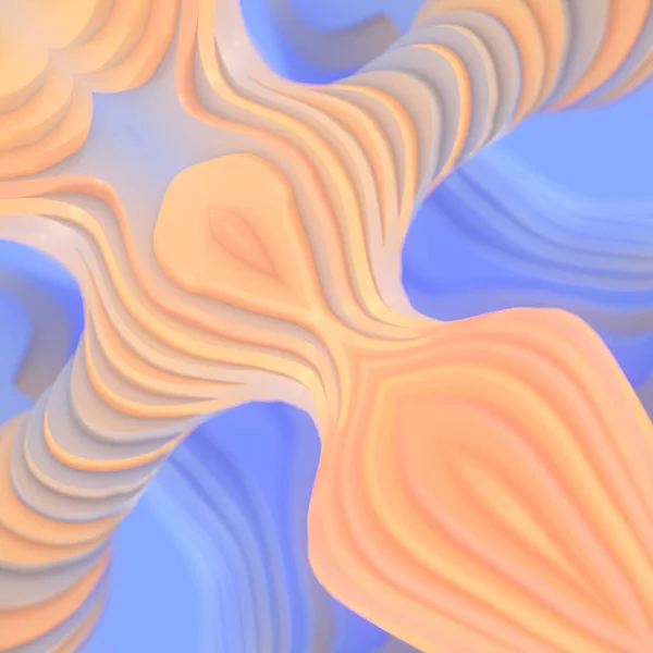Kirkas Värikäs Digitaalinen Kuvitus Yhdistelmällä Abstrakteja Muotoja Kuvioita Sininen Oranssi — kuvapankkivalokuva