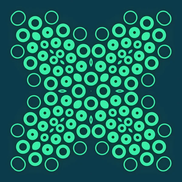Abstrakt Sammensetning Mønster Grønne Sirkler Gjengivelse Digital Illustrasjon – stockfoto