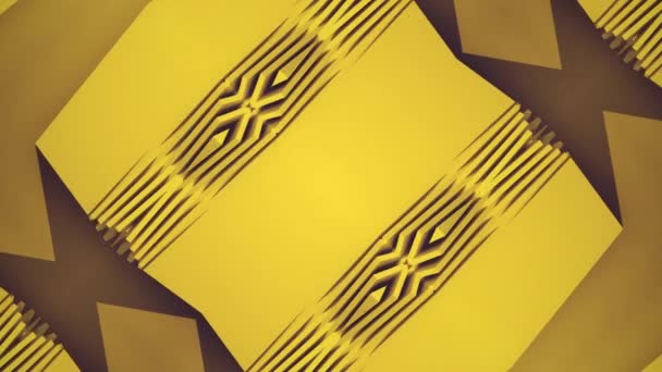 Ψηφιακή Απρόσκοπτη Κίνηση Βρόχου Αφηρημένου Κίτρινου Γεωμετρικού Μοτίβου Δυναμική Σύνθεση — Αρχείο Βίντεο