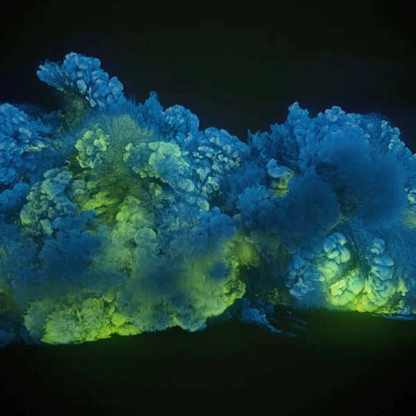 Heldere Kleurrijke Reusachtige Vuurstorm Met Magische Geel Groene Kleur Abstracte — Stockfoto