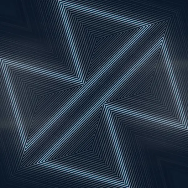 Ilustracja Cyfrowa Geometrycznym Wzorcem Świetlnym Serii Trójkątów Linii Falami Świetlnymi — Zdjęcie stockowe