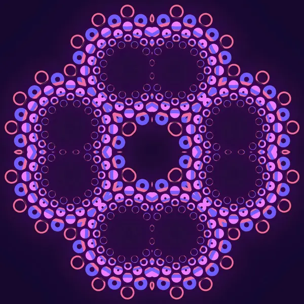 Lillablått Geometrisk Mønster Bestående Serie Sammenlåsende Sirkler Som Danner Kompleks – stockfoto