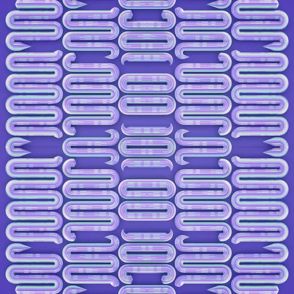Tekee Digitaalisen Kuvan Symmetrisellä Kuviolla Sarjasta Toisiinsa Liitettyjä Aaltoviivoja Violetissa — kuvapankkivalokuva