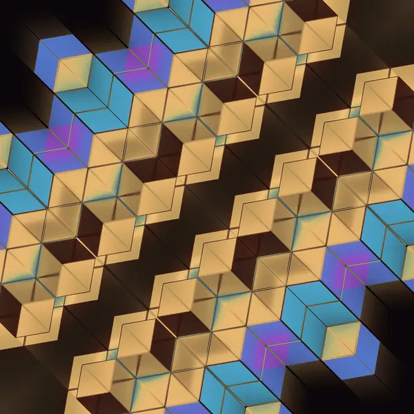 Trendikäs Värikäs Tausta Mosaiikki Kuvio Eri Geometrisia Muotoja Järjestetty Visuaalisesti — kuvapankkivalokuva